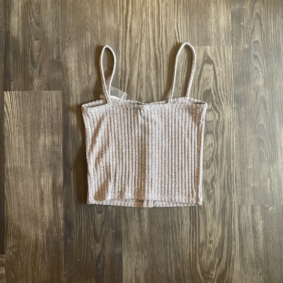 New Cream Knit Cami/Crop Top (Size Small) - Picture 3 of 4